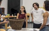 Maya Dhokia and Matthew Khan in rehearsals for East is East.