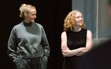 Two women standing side by side at the meet and greet for Othello